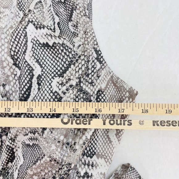 White House Black Market Women's Dress 4 Wrap Midi Snake Gray Sleeveless Hi Low - Picture 12 of 15